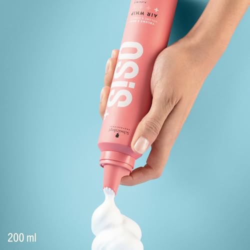 Schwarzkopf Professional OSiS Air Whip Hair Mousse For Straight Wavy Curly Hair Heat Protection Strengthening Caring Formula Moisturizing Light Hold 200 ml