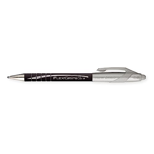 Paper Mate Flexgrip Elite Ballpoint Pens | Large Point (1.4mm) | Black | Retractable | 12 Count