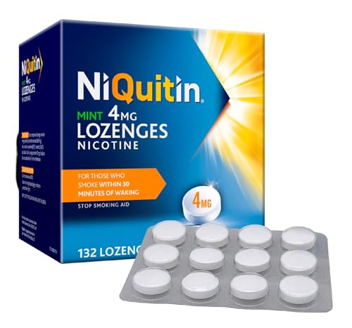 NiQuitin Mint 4 mg Lozenges - Effective Smoking Craving Relief - 132 Lozenges - Long-Lasting Effect - Reduce and Quit Smoking Aid