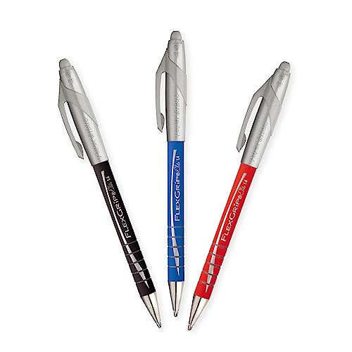 Paper Mate Flexgrip Elite Ballpoint Pens | Large Point (1.4mm) | Black | Retractable | 12 Count