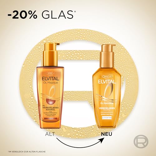 L'oréal Paris Elvital Oil Magique Refining Hair Oil, 1 x 100 ml, for All Hair Types, with 6 Precious Flower Oils