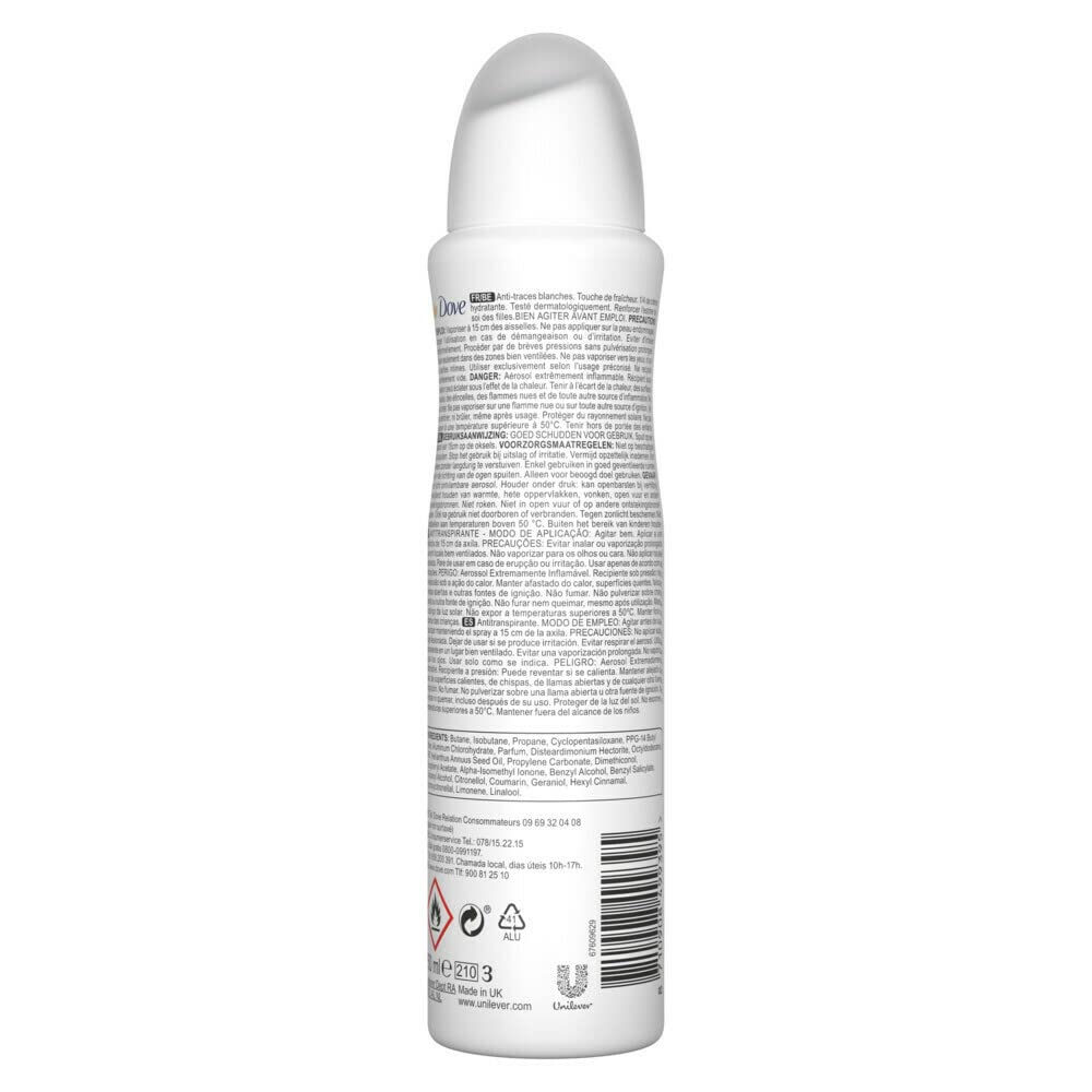 Dove Spray Invisible Dry Anti-White Marks Anti-Per Spirant Deodorant, 150 ml