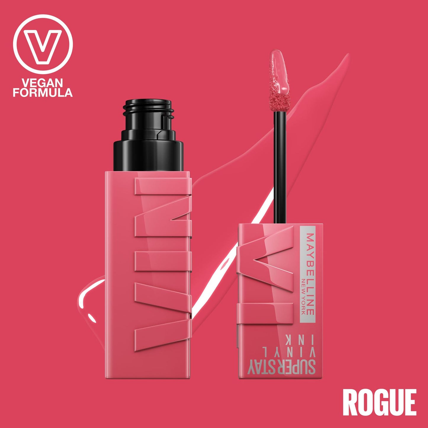 Maybelline New York Lip Colour, Smudge-free, Long Lasting up to 16h, Liquid Lipstick, Shine Finish, SuperStay Vinyl Ink, Rouge