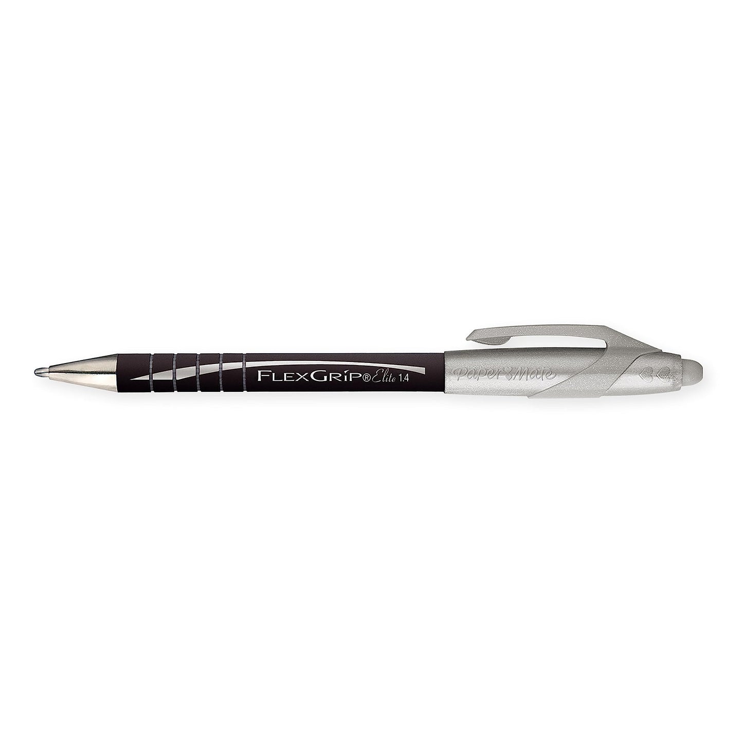 Paper Mate Flexgrip Elite Ballpoint Pens | Large Point (1.4mm) | Black | Retractable | 12 Count